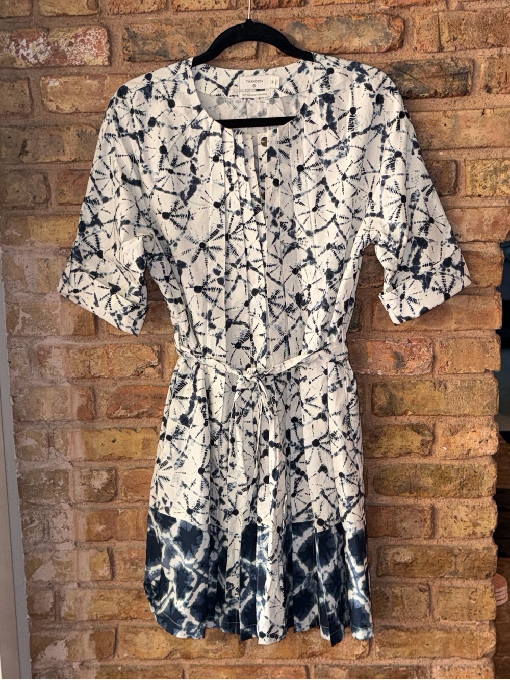 Thakoon for Target White and Navy Tie-Dye Dress
